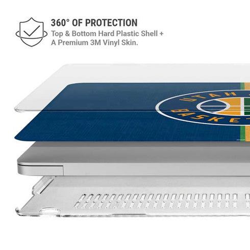 NBA Utah Jazz Split Canvas MacBook Pro 16in (2019-20) Case plus Skin