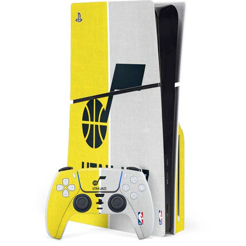 NBA Utah Jazz Split Canvas PS5 Slim Disk Bundle Skin