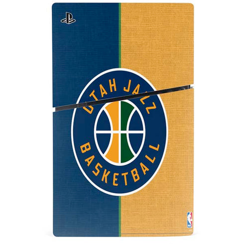 NBA Utah Jazz Split Canvas PS5 Slim Digital Edition Console Skin