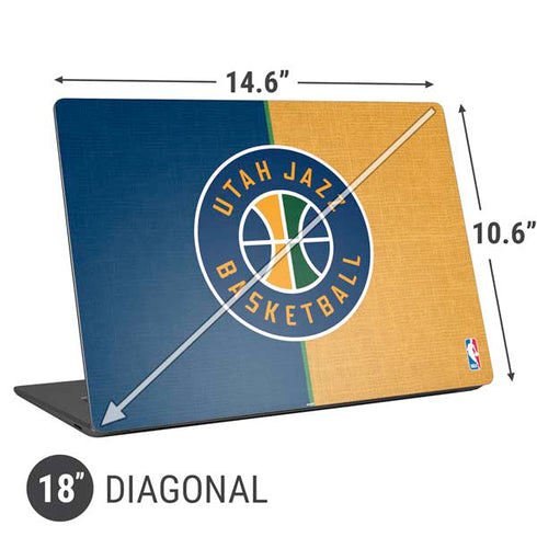 NBA Utah Jazz Split Canvas Universal Laptop 18in (14.6 x 10.6in) Skin