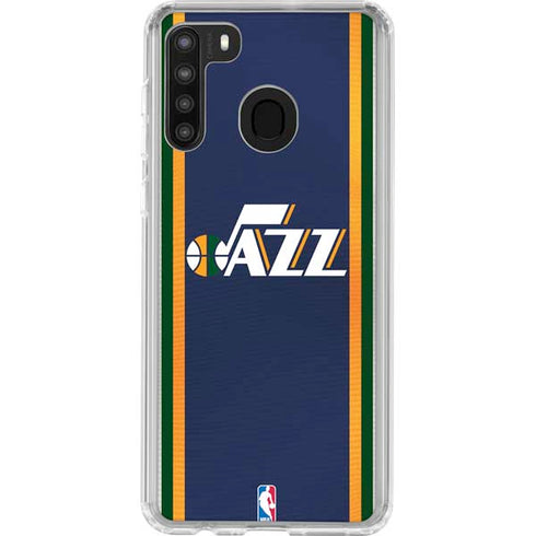 NBA Utah Jazz Team Jersey Galaxy A21 Clear Case