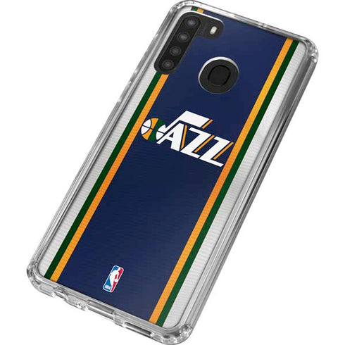 NBA Utah Jazz Team Jersey Galaxy A21 Clear Case