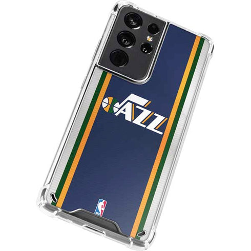 NBA Utah Jazz Team Jersey Galaxy S21 Ultra 5G Clear Case