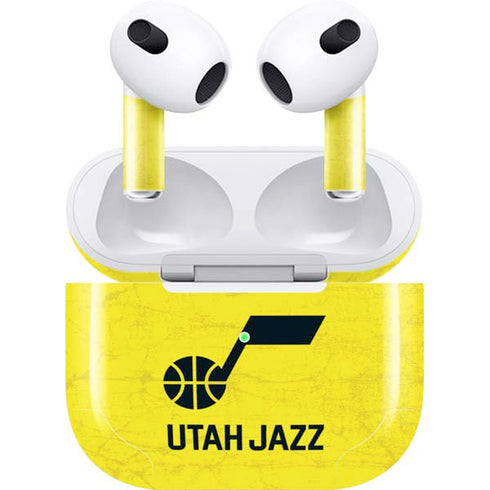NBA Utah Jazz Yellow Texture Apple AirPods (3rd Gen 2021) Skin