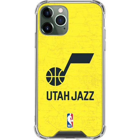 NBA Utah Jazz Yellow Texture iPhone 11 Pro Max Clear Case