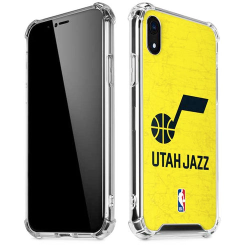 NBA Utah Jazz Yellow Texture iPhone XR Clear Case
