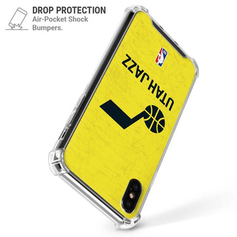 NBA Utah Jazz Yellow Texture iPhone XS Max Clear Case