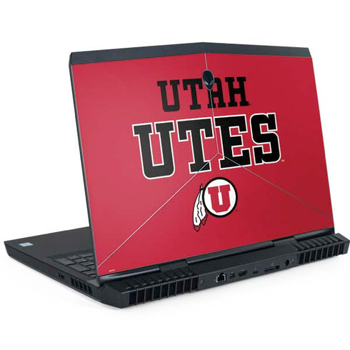 University of Utah Utes Text on Red Dell Alienware Skin