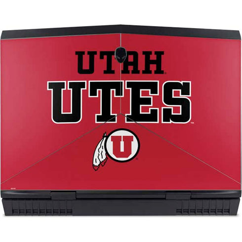 University of Utah Utes Text on Red Dell Alienware Skin