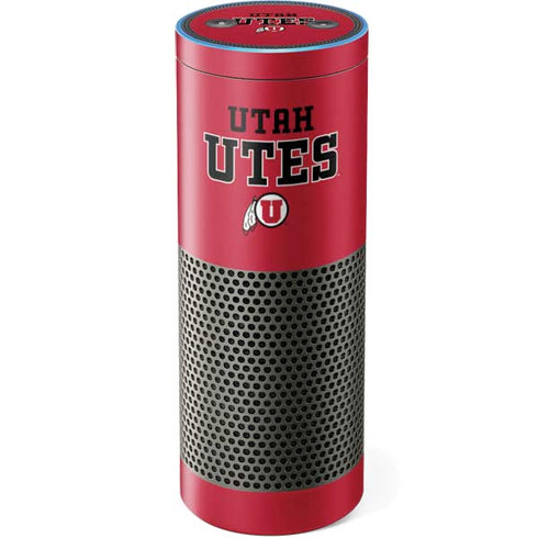 Utah Utes Text on Red Amazon Echo Plus Skin