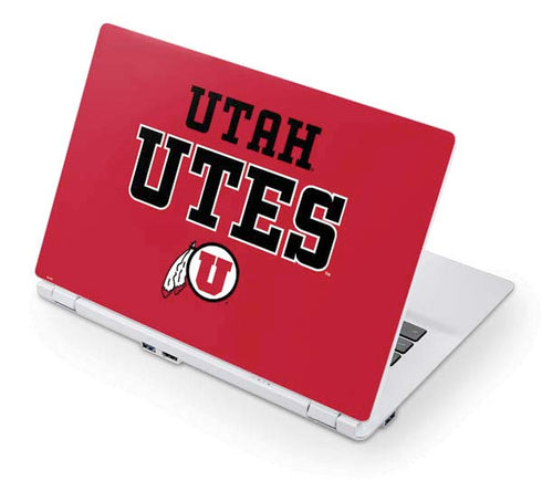 Utah Utes Text on Red Chromebook 13.3in (CB5-311P-T9AB) Skin