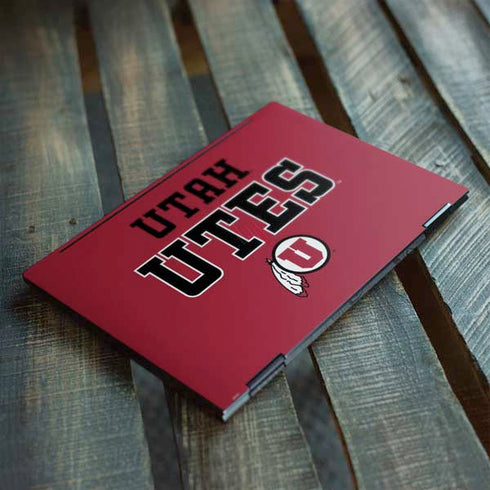 Utah Utes Text on Red Envy x360 13z (2018) Skin