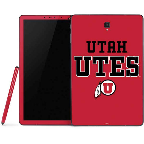 Utah Utes Text on Red Galaxy Tab S4 (2018) Skin