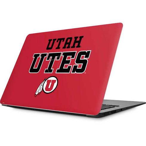 Utah Utes Text on Red MacBook 12-inch (2015 Retina Display) Skin