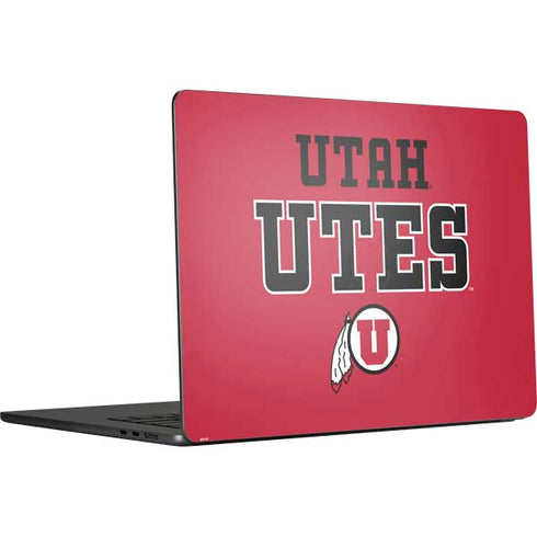 Utah Utes Text on Red MacBook Air 15 in (2023) Skin