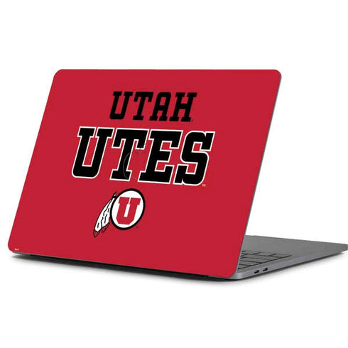 Utah Utes Text on Red MacBook Pro 13-inch (2016-17) Skin