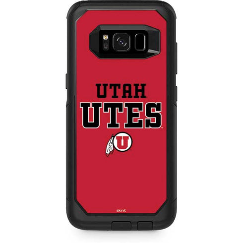 Utah Utes Text on Red OtterBox Commuter Galaxy S8 Plus Skin