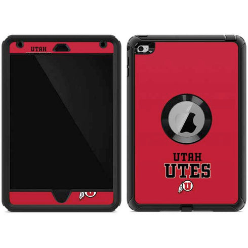 Utah Utes Text on Red OtterBox Defender iPad Mini 4 Skin