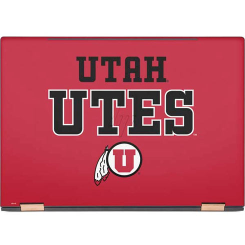 Utah Utes Text on Red Spectre x360 15t Skin