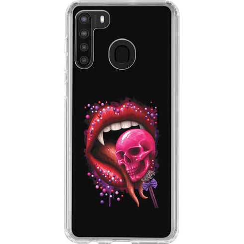 Vampire Skull Lollypop by Sarah Richter Galaxy A21 Clear Case