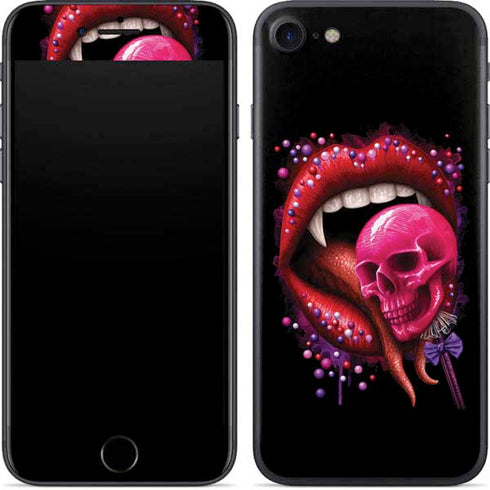 Vampire Skull Lollypop by Sarah Richter iPhone 8 Skin