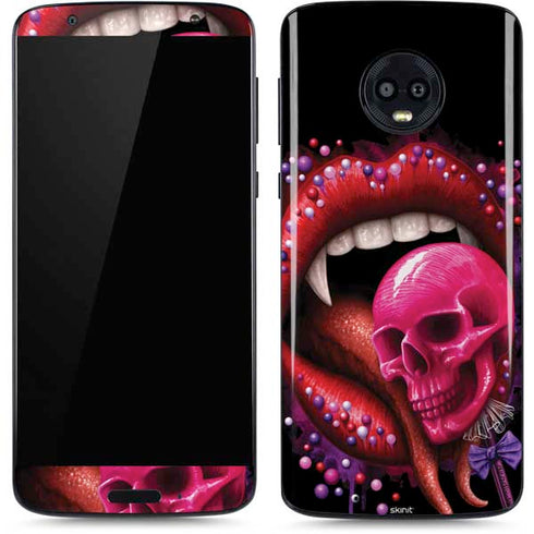 Vampire Skull Lollypop by Sarah Richter Moto G6 Skin