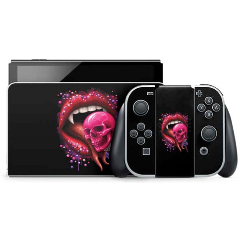 Vampire Skull Lollypop by Sarah Richter Nintendo Switch OLED (2021) Skin