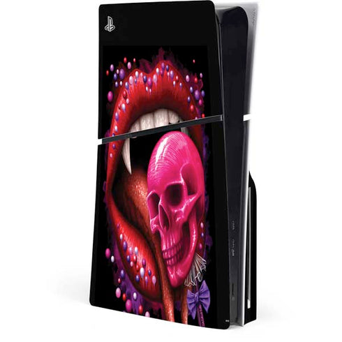Vampire Skull Lollypop by Sarah Richter PS5 Slim Disk Console Skin