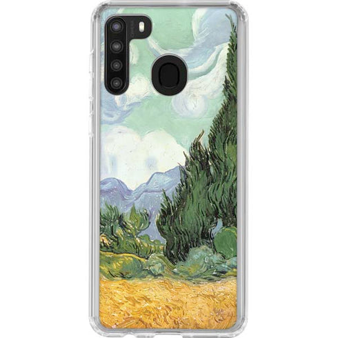 Vincent Van Gogh Wheatfield with Cypresses Galaxy A21 Clear Case