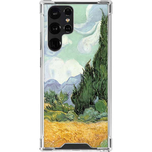 Vincent Van Gogh Wheatfield with Cypresses Galaxy S22 Ultra Clear Case
