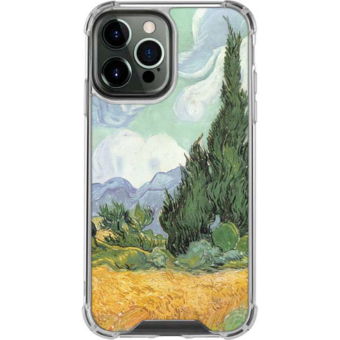 Vincent Van Gogh Wheatfield with Cypresses iPhone 14 Pro Max Clear Case