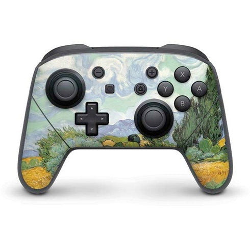 Vincent Van Gogh Wheatfield with Cypresses Nintendo Switch Pro Controller Skin
