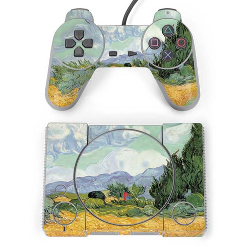 Vincent Van Gogh Wheatfield with Cypresses PlayStation Classic Bundle Skin
