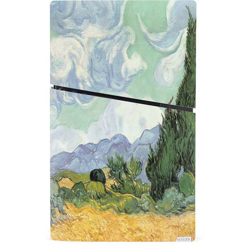 van Gogh - Wheatfield with Cypresses by Van Gogh PS5 Slim Digital Edition Console Skin