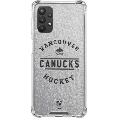 NHL Vancouver Canucks Black Text Galaxy A32 5G Clear Case