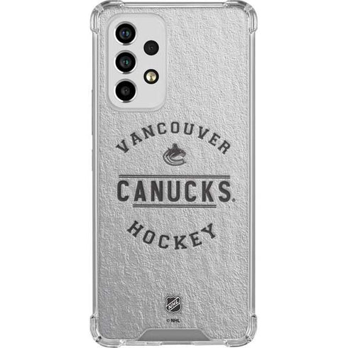 NHL Vancouver Canucks Black Text Galaxy A53 5G Clear Case