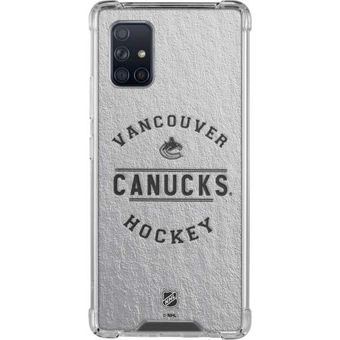 NHL Vancouver Canucks Black Text Galaxy A71 5G Clear Case
