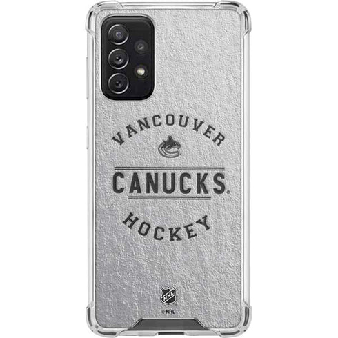 NHL Vancouver Canucks Black Text Galaxy A72 5G Clear Case
