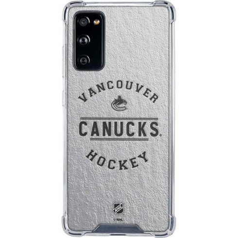 NHL Vancouver Canucks Black Text Galaxy S20 FE Clear Case