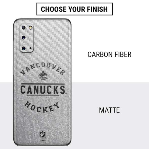 NHL Vancouver Canucks Black Text Galaxy S20 Skin