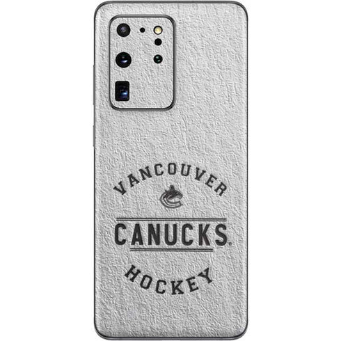 NHL Vancouver Canucks Black Text Galaxy S20 Ultra 5G Skin