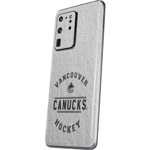 NHL Vancouver Canucks Black Text Galaxy S20 Ultra 5G Skin