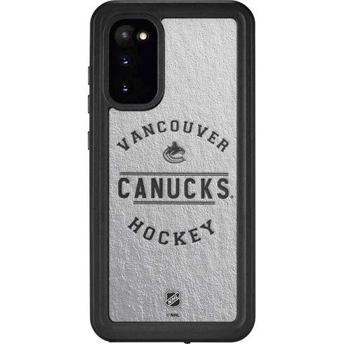 NHL Vancouver Canucks Black Text Galaxy S20 Waterproof Case