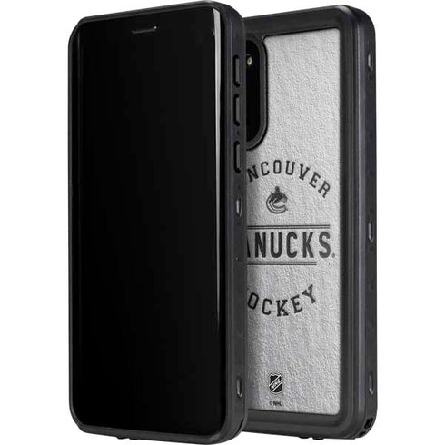 NHL Vancouver Canucks Black Text Galaxy S20 Waterproof Case