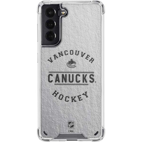 NHL Vancouver Canucks Black Text Galaxy S21 5G Clear Case