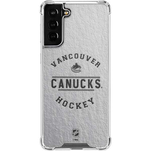 NHL Vancouver Canucks Black Text Galaxy S21 FE Clear Case