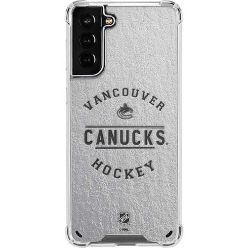 NHL Vancouver Canucks Black Text Galaxy S21 Plus 5G Clear Case