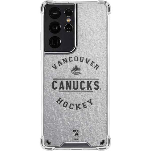 NHL Vancouver Canucks Black Text Galaxy S21 Ultra 5G Clear Case