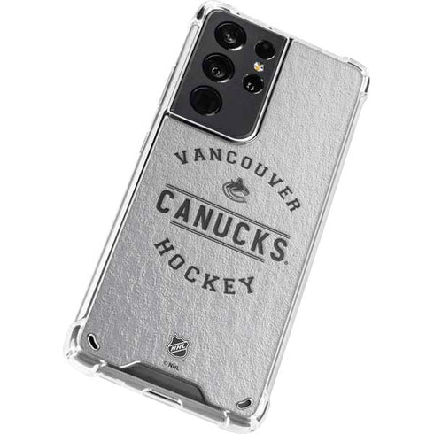NHL Vancouver Canucks Black Text Galaxy S21 Ultra 5G Clear Case