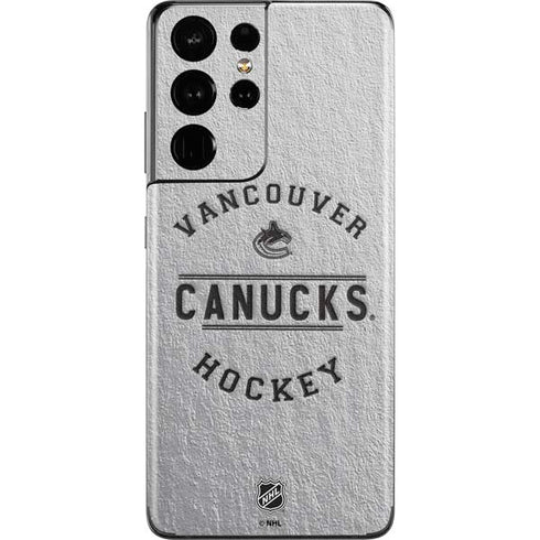 NHL Vancouver Canucks Black Text Galaxy S21 Ultra 5G Skin